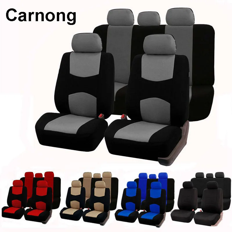 

Carnong Car Seat Cover UniversalSet Fabric Light Weight Interior Stretch Jersey Auto Protector Standard Bucket Accessories