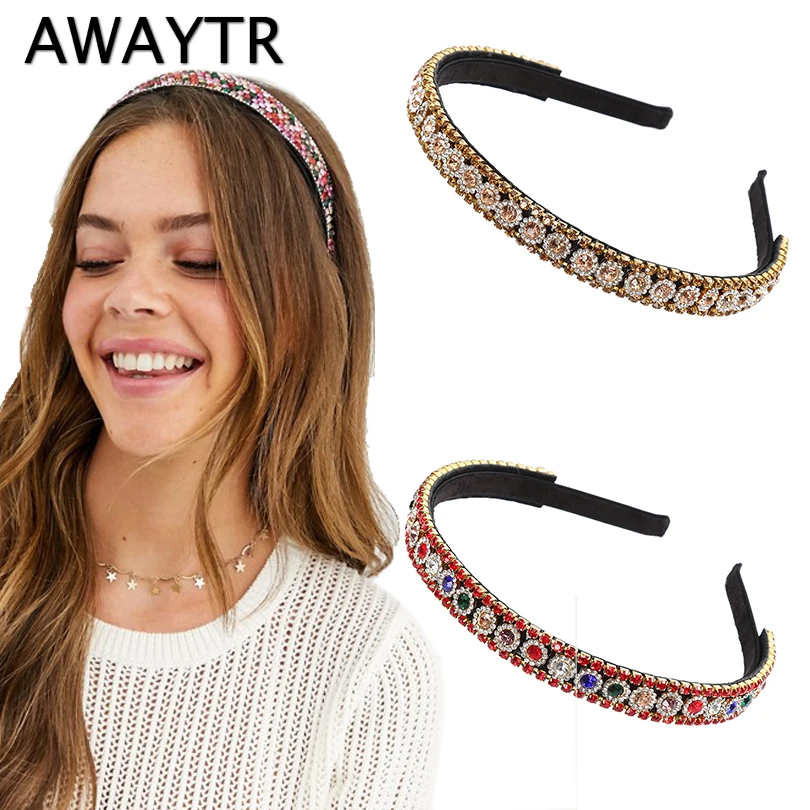 AWAYTR новинка 2021 повязка на голову стразы геометрический рисунок женские