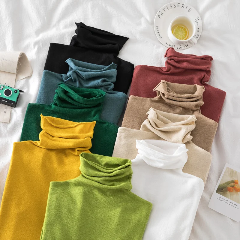 

Джемпер женский, вязаный, с длинным рукавом, однотонный, универсальный, 20 цветов, Осень-зима, 2021