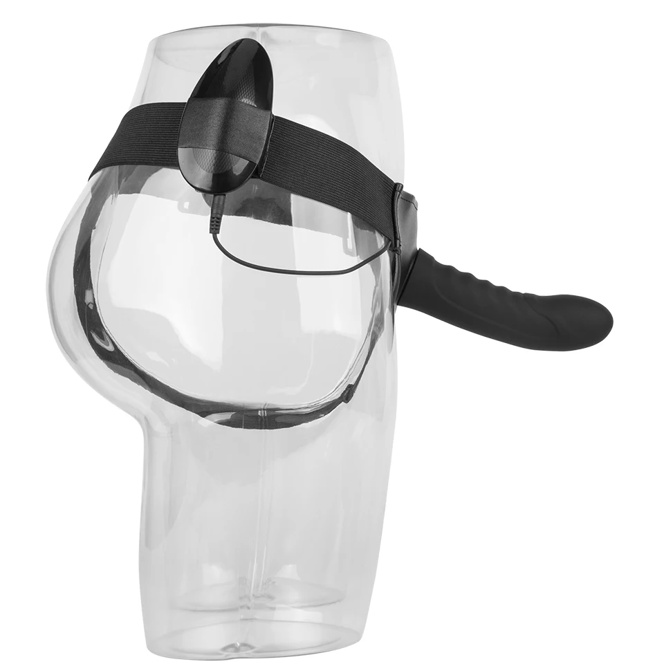 Эротический силиконовый многоскоростной фаллоимитатор с ремешком вибратор