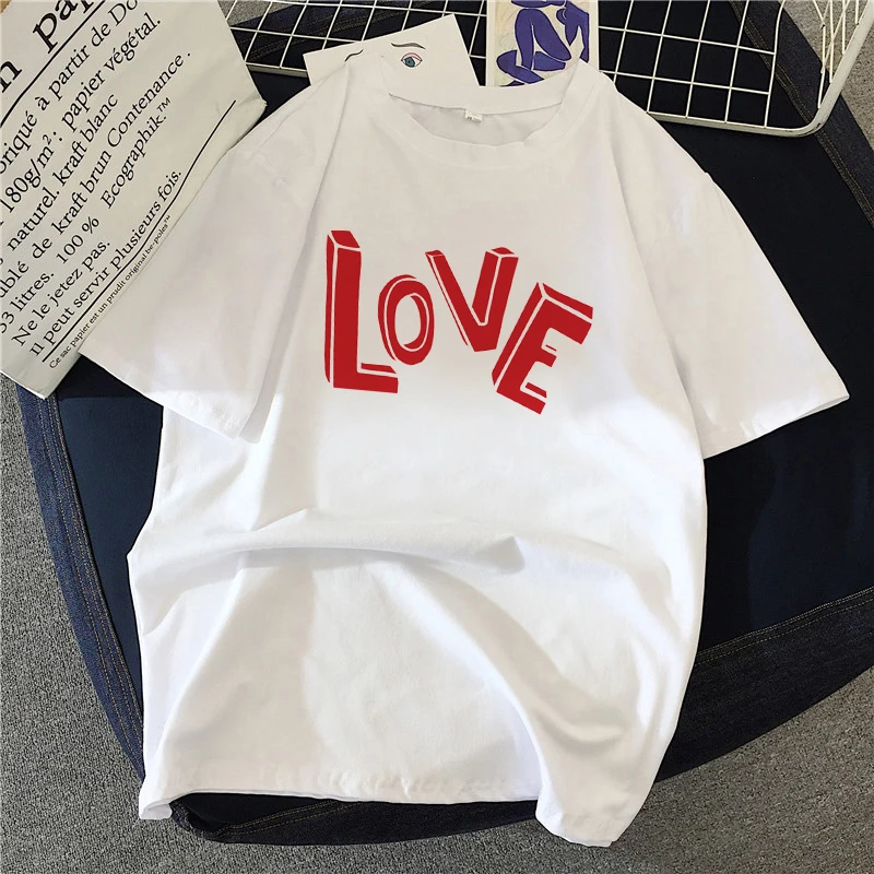 

LOVE the letter Women t-shirt casual t-shirt Girl top female t-shirt fashionable Harajuku graphic t-shirt Tops Tee Shirt