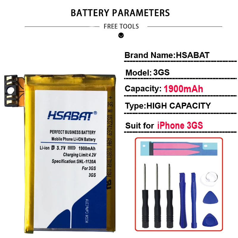 for iphone 3GS HSABAT новая настоящая Ёмкость аккумулятор нулевого цикла для iphone 5, 7, 8, 5S 5C 6 6S(для iphone 6 6S 7 8 Plus) из искусственной кожи для iphone 3GS 4 4S SE - Цвет: for iphone 3GS