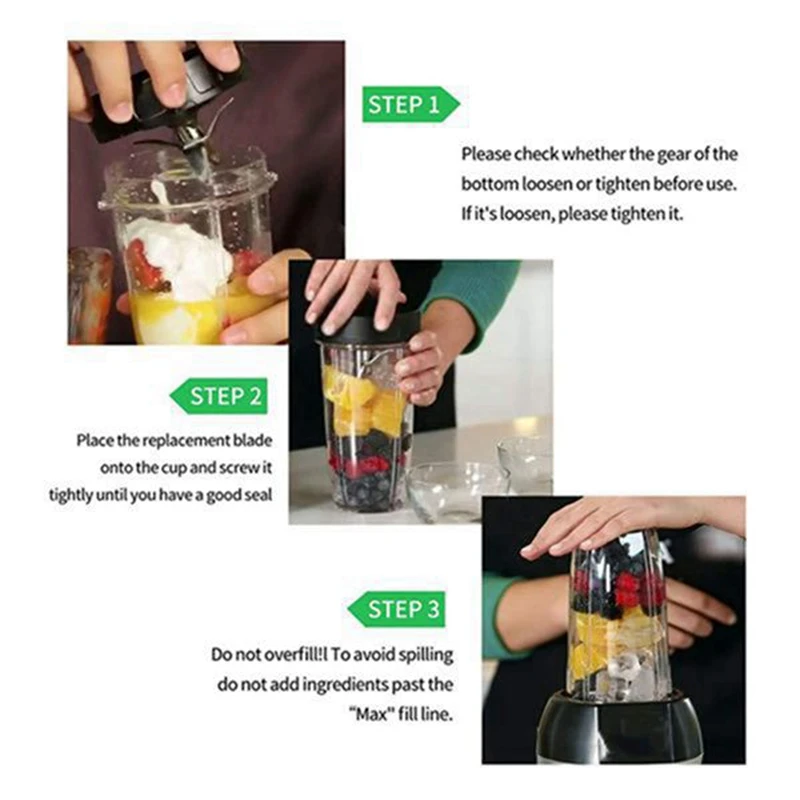 

Replacement Ninja Parts 7 Fins Extractor Blades and 24OZ Ninja Blender Cup with Seal Lid,for Nutri Ninja Auto IQ Series