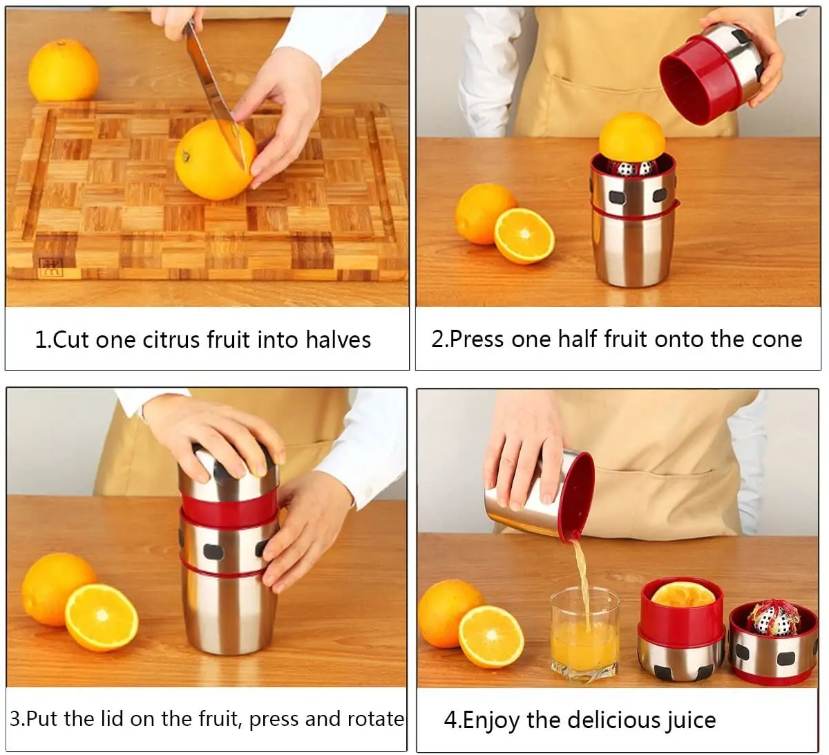 

Manual exprimidor ptil de mano de acero inoxidable pomelo con tapa exprimidor de jugo herram
