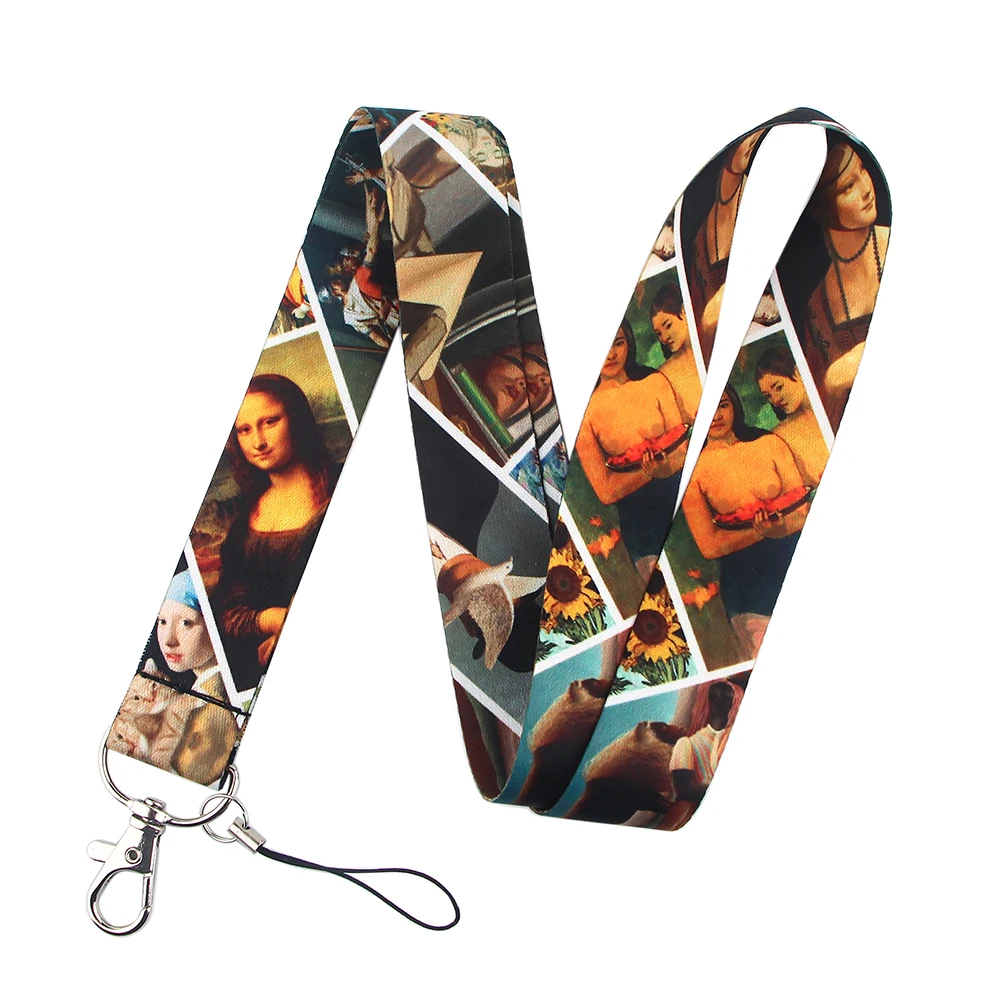 

YL257 Art World Famous Paintings Lanyard Card ID Badge Holder Keychain Pass Gym Mobile Kids Students Accessories Gifts
