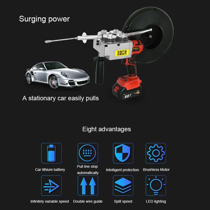 40m/Min Lithium Battery Stringing Machine Fully Automatic Electrician Electric Steel Wire Dark Line Pull Guide Tools | Обустройство