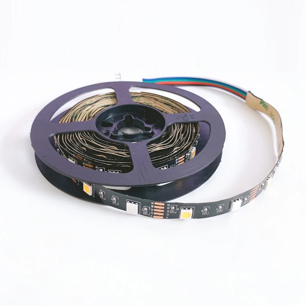 Светодиодная ленсветильник 0 5 м/1 м/2 м/3 м В RGBW RGBWW 5050 SMD 44 Светодиода/м черная гибкая