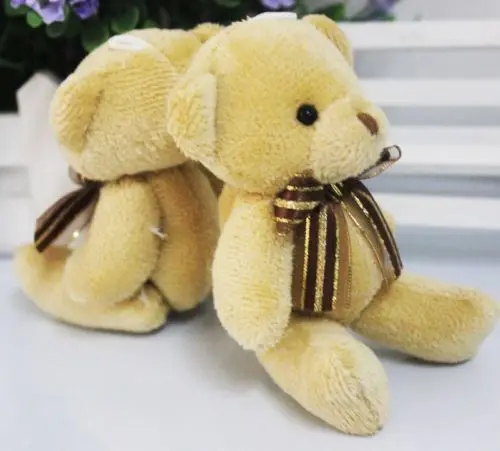 Pudcoco миниатюрный милый медведь мягкие плюшевые игрушки куклы коричневая лента
