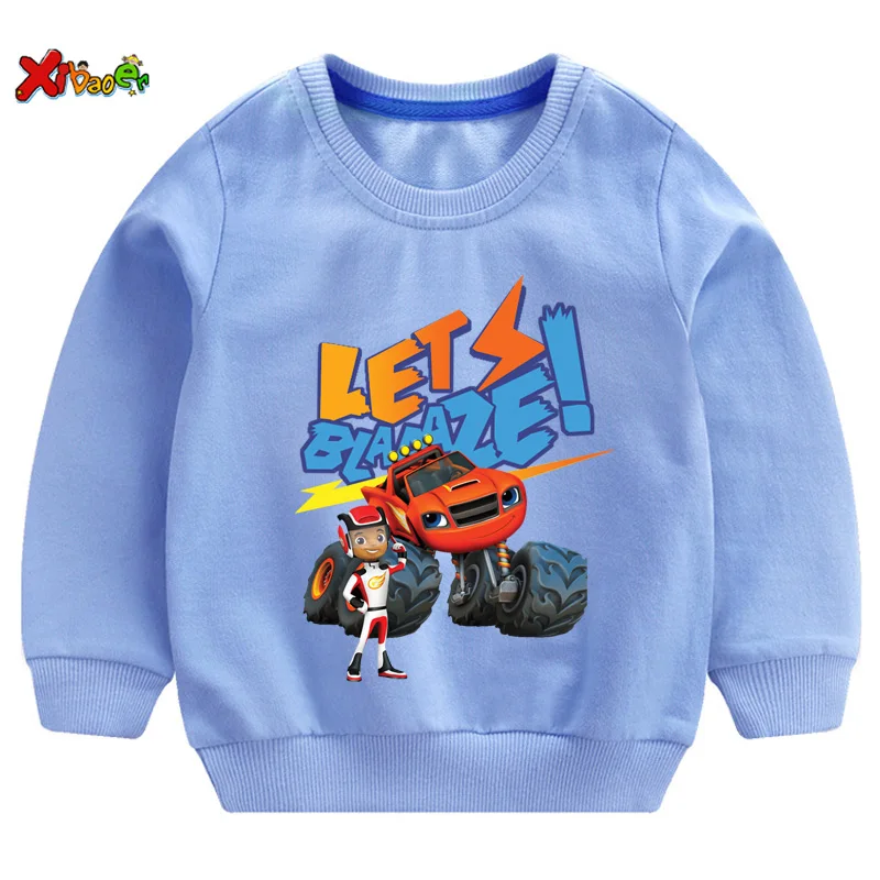 

Spring and Autumn 2021 Blaze and The Monster Machine Costume Children's Kids Long Sleeve Sweatshirt Hoodie Cotton Cartoon Suit