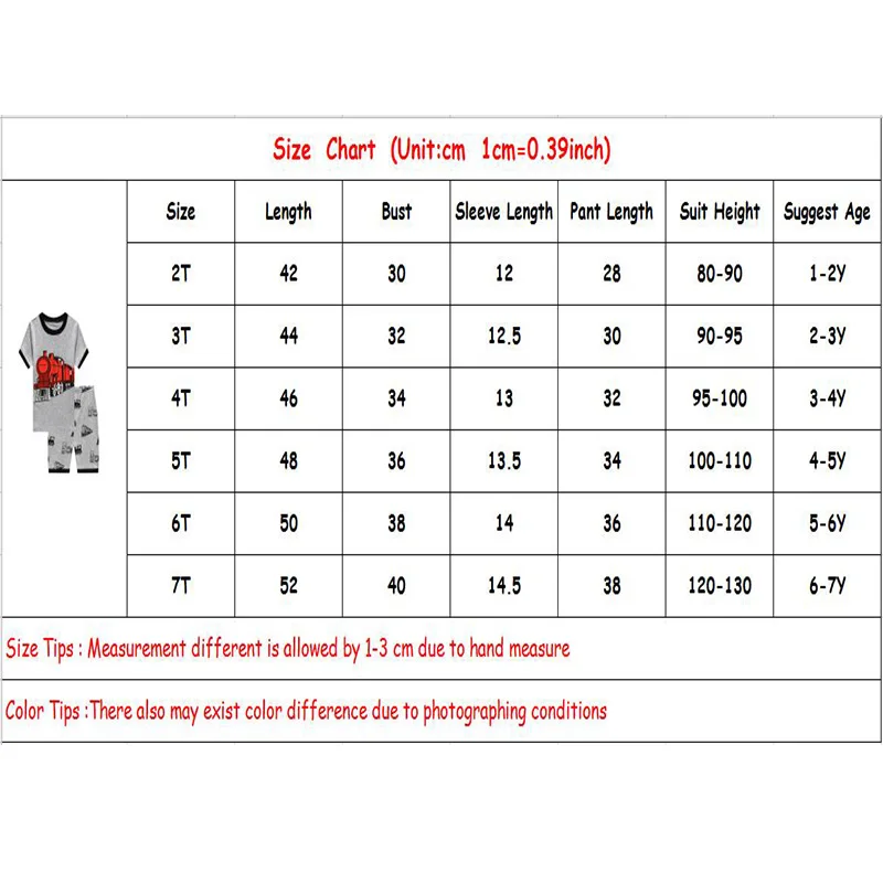 Детские пижамные комплекты с принтом поезда Одежда для маленьких мальчиков