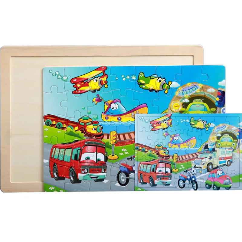 Детский деревянный пазл 40 шт. Мультяшные животные стерео детские игрушки для 0- 5
