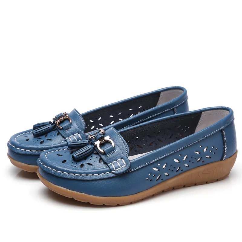 Light Blue Женские кроссовки; Новинка года; однотонная повседневная обувь; женские лоферы; кроссовки; женская обувь на плоской подошве; обувь из натуральной кожи; zapatos de mujer - Цвет: Light Blue