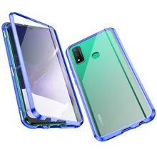 Magnetic Adsorption Case for Huawei P Smart 2020 2021, 360 Full Body Protection Double-sided Tempered Glass Cover