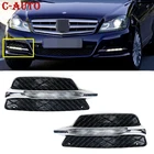 Автомобиль левый и правый передний бампер решетка литье Светодиодный противотуманной фары DRL Дневной светильник для Mercedes Benz W204 c-класс 2012 2013 2014