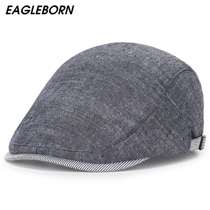 

2022 Thin Cotton Linen Fashion British Men Cap Visor Beret Dad Hat Solid Womens Visors Beanie Gray Berets Men Hat Visors Spring