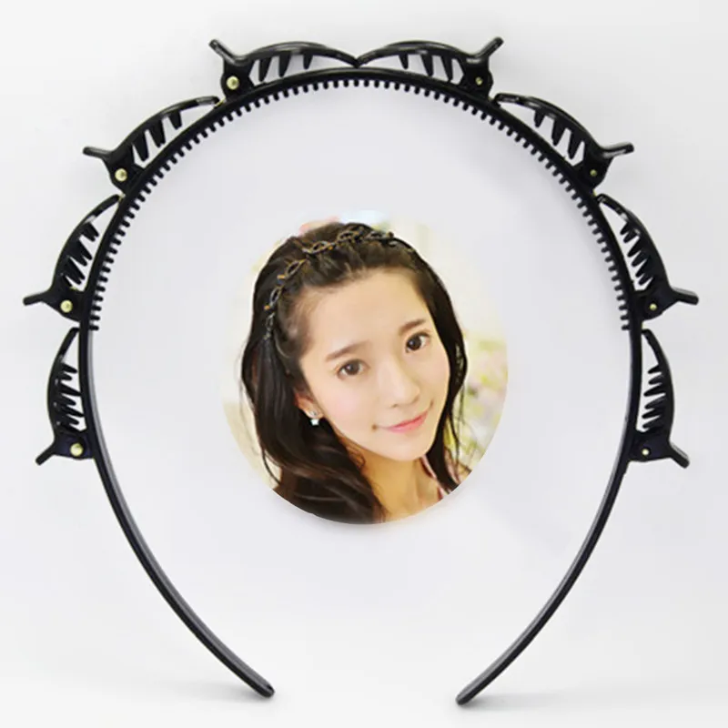 

Black Braider Hair Clip Burst Pin Hairdo Bring Hair Hoop Multi-storey Wisp Air Weave Head Hoop Styling Tool