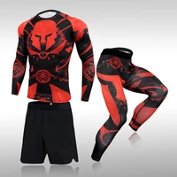 mens 3 piece sportswear compression quick drying running suit track and field team sports training gym fitness