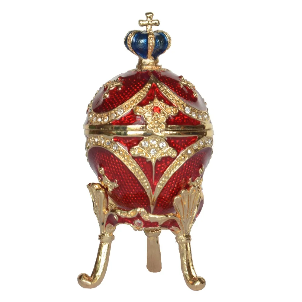 Мини-Корона коробка-яйцо для ювелирных изделий безделушки коробки faberge яйца Винтаж Домашний Декор Рождество День рождения подарки украшения