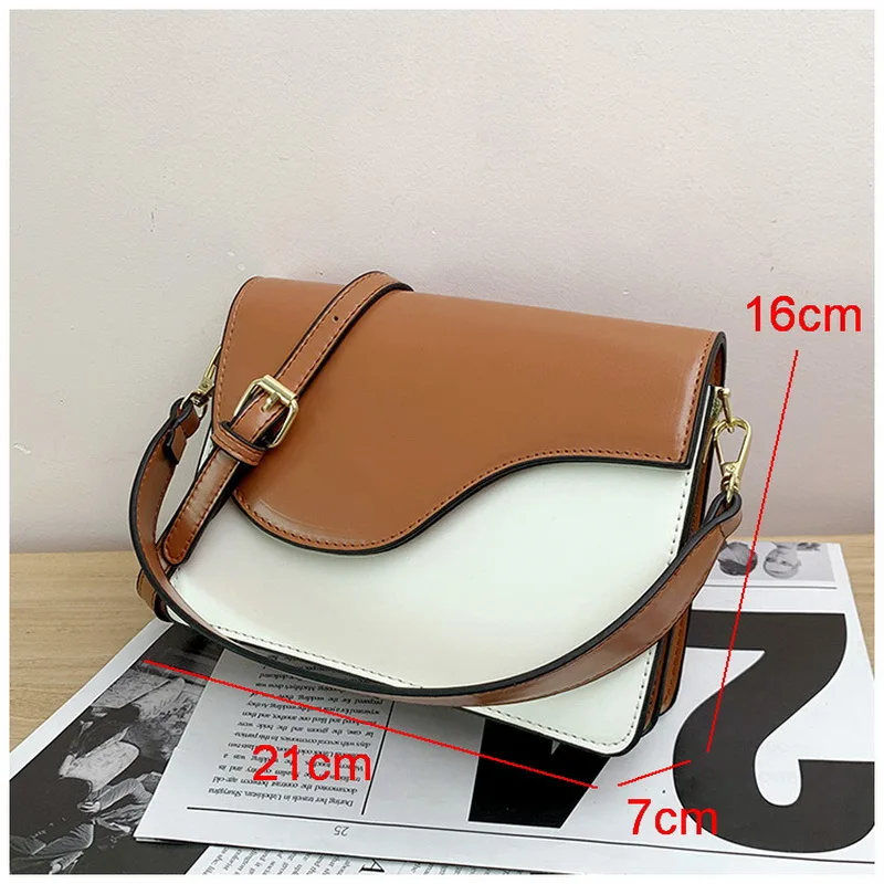 

Ansloth Fashion Patchwork Female Handbag Small Flap Crossbody Bags For Women Shoulder Bag PU Leather Panalled Lady Bags HPS1177