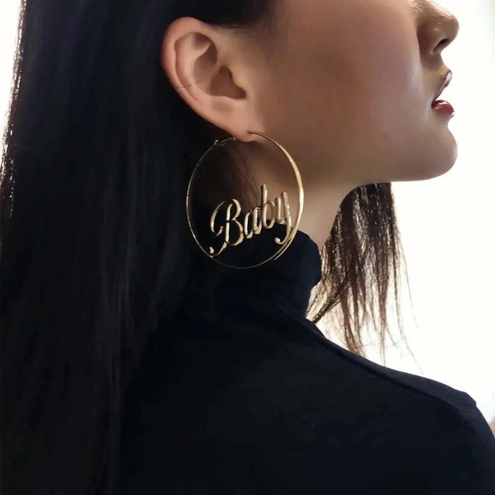 

Fashion Charming Gold Letter Stud Earrings New Earring Ear Pin Earrings For Women accessories Jewelry Brincos Grandes