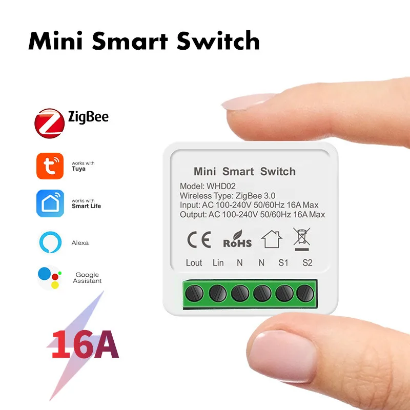 

Zigbee 3.0 Smart Switch Mini 16A For Tuya Smart Life TimingWireless Control Relay Automation Modules Work With Alexa Google Home