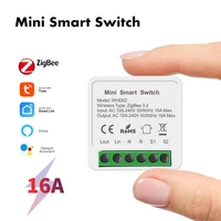 zigbee 3 0 smart switch mini 16a for tuya smart life timingwireless control relay automation modules work with alexa google home