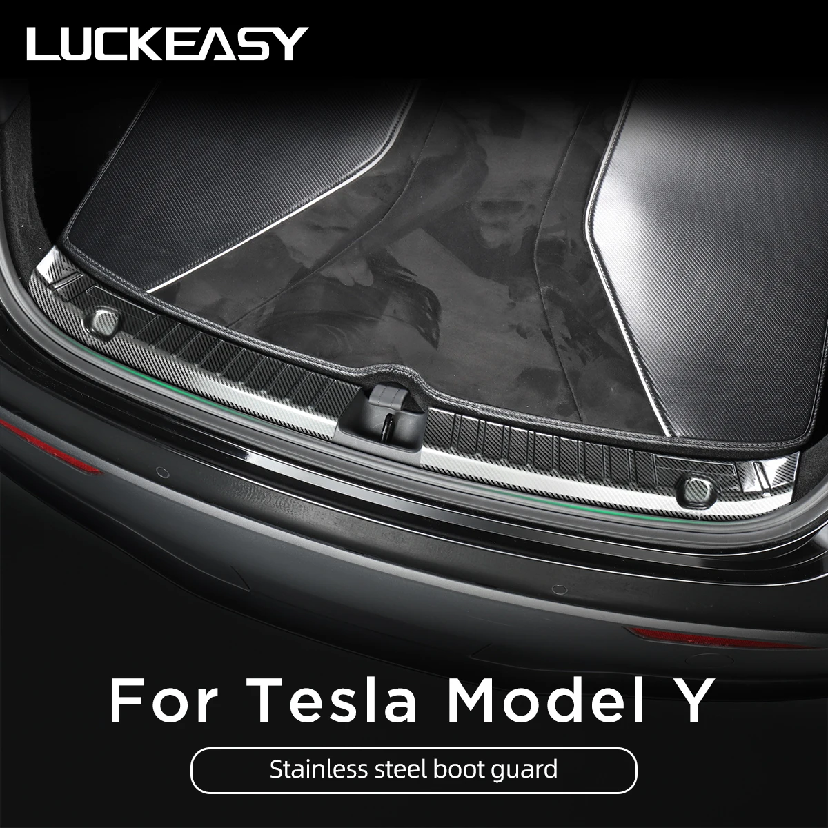 LUCKEASY внутренняя защита багажника из нержавеющей стали для Tesla Model Y 2020-2022 защитная
