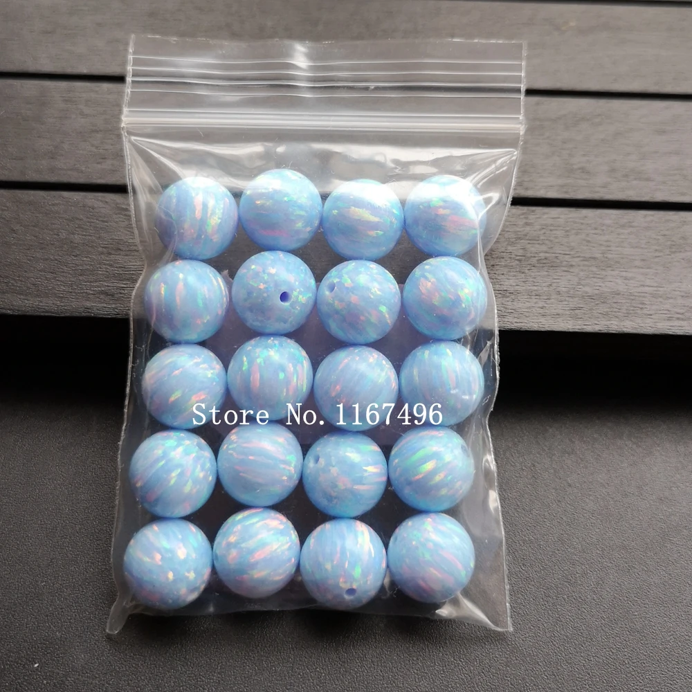20 шт./лот 10 мм Op26 васильковый синий синтетический круглый шар опал бусины для DIY