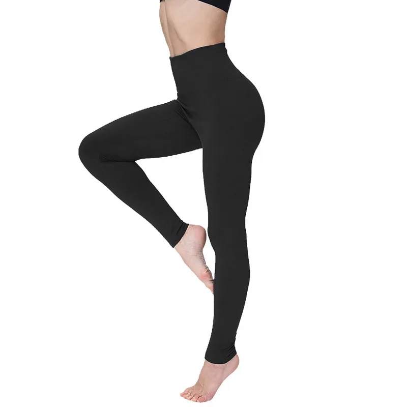 black-2 Sfit женские Компрессионные Леггинсы с завышенной талией и утягивающим верхом, бархатные штаны для йоги с высокой талией, 3XL, Осень-зима - Цвет: black-2