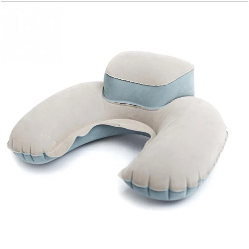 U образная надувная Удобная подушка для шеи ПВХ Флокированная путешествий