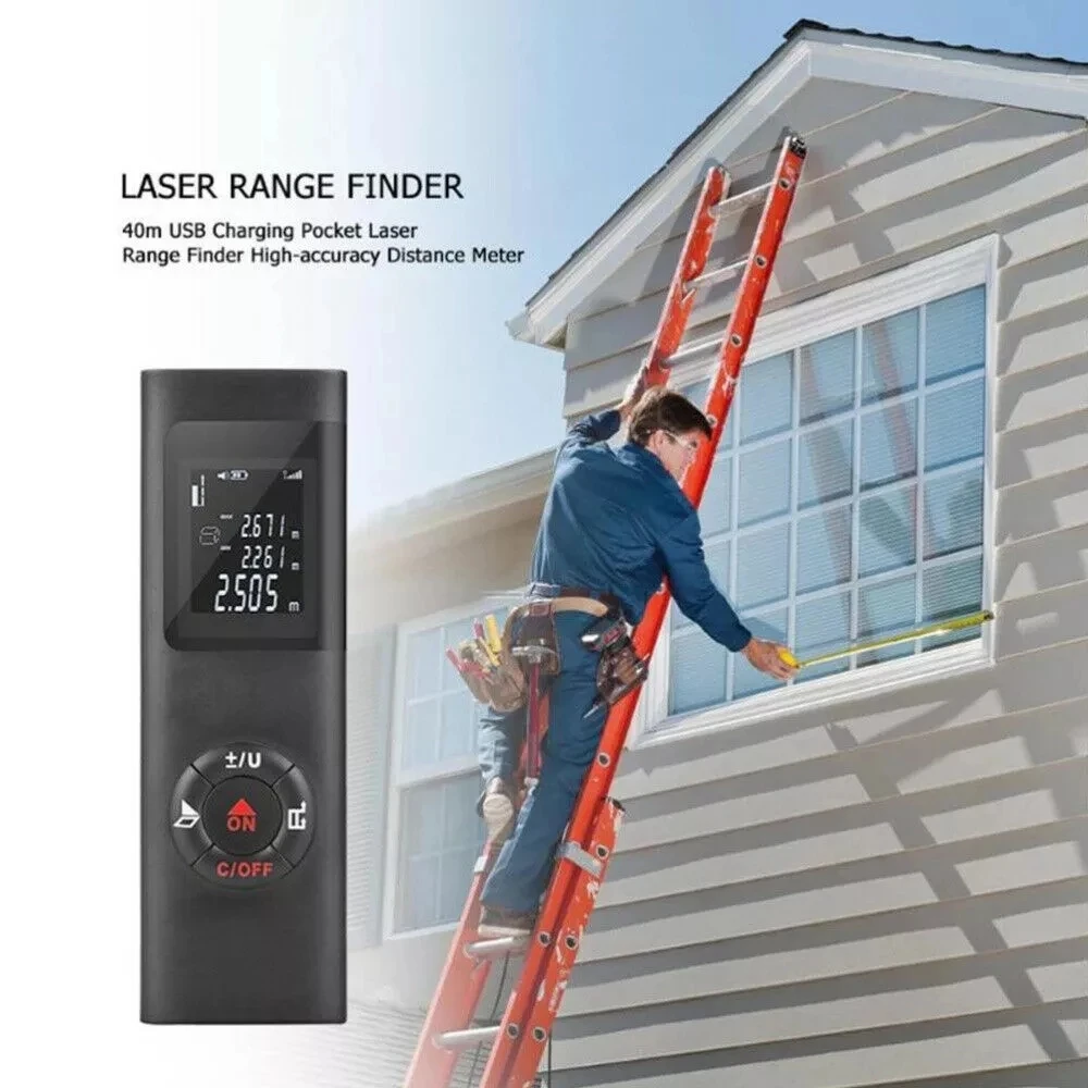 

laser distance meter 40M Smart Digital Range Portable USB Charging Rangefinder Mini Handheld Distance Measuring Meter