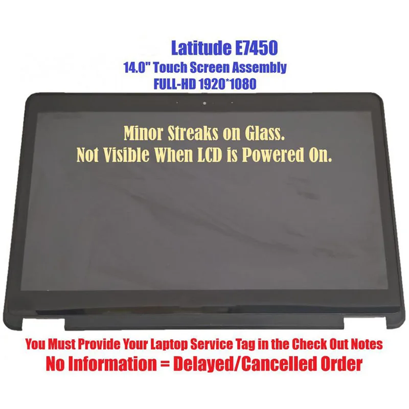 

14.0" FHD Touch Screen Assembly Half Assembly For Dell Latitude E7450