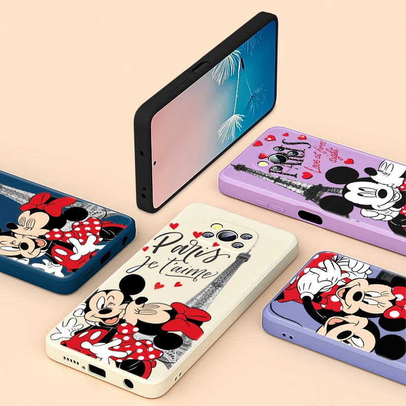 

Pink Mickey Mouse London Liquid Silicone Soft Phone Case For Xiaomi 6 X CC9 A3 Lite Mix 3 4 Poco X3 NFC X2 M2 C3 M3 Pro F3 GT