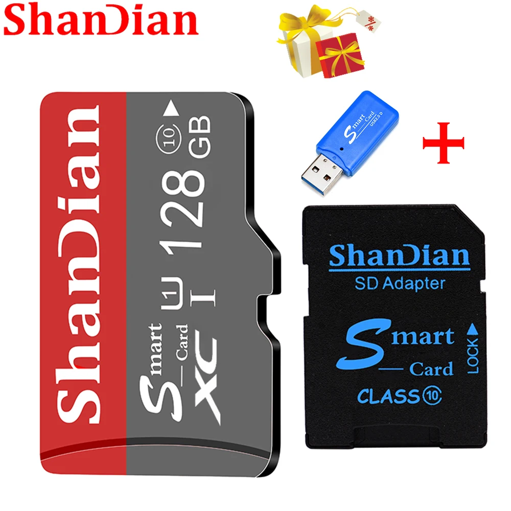 

SD Card 32GB High Speed Class 10 16GB/64GB Real Capacity 128GB Mini SD Memory Card TF Card for Smartphone Give card reader gift