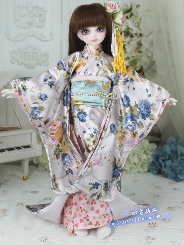1/4 1/3 BJD Accessories doll clothing Japanese Kimono yukata+handbag+scarf set for BJD/SD,not include doll,shoes,wig and other