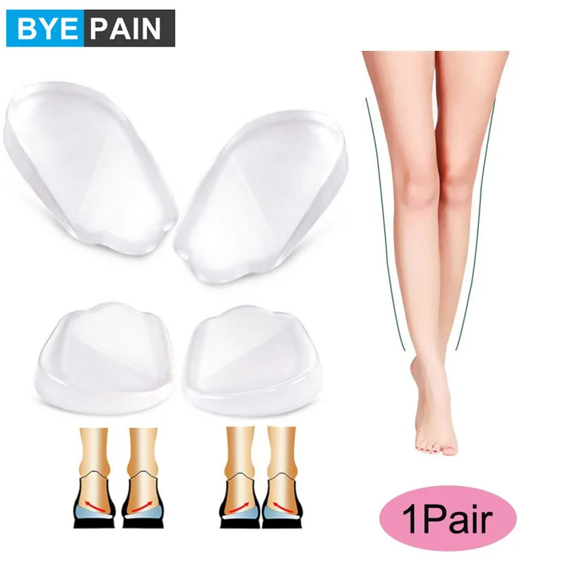 

1Pair BYEPAIN Orthopedic Insoles Shoe Inserts Medial&Lateral Heel Wedge Lift Silicone Pads Corrective O/X Type Leg for Women/Men