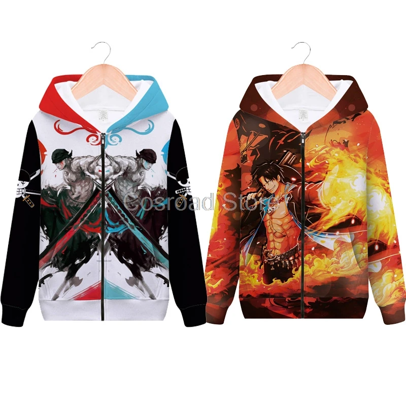 Толстовки на молнии с капюшоном Roronoa Zoro аниме косплей костюм цельный унисекс для