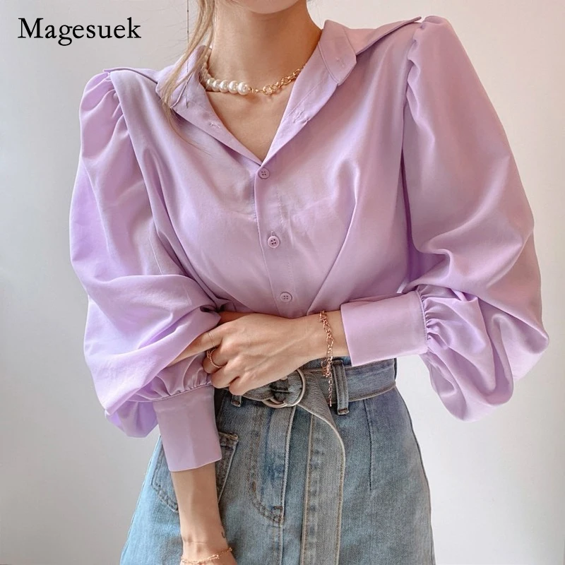 

Spring Chic Solid Button Up Loose Women Shirts Plus Size Long Sleeve Women White Blouse Office Lady Tops Blusas Mujer New 12492