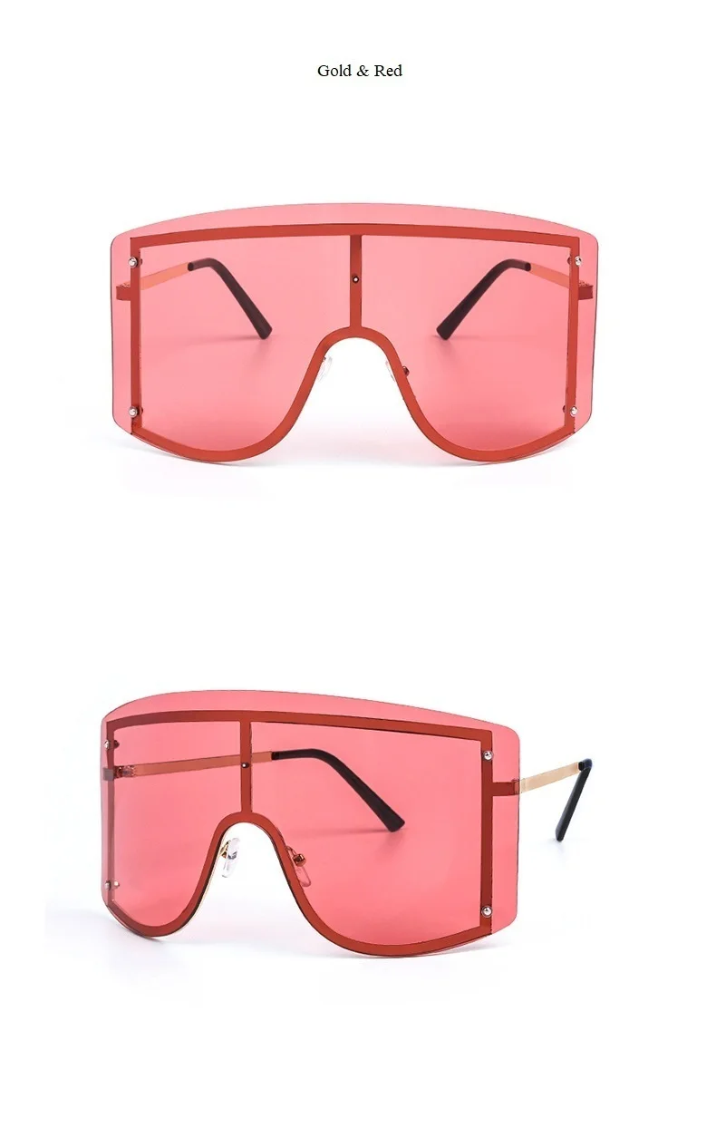 Цельные женские солнцезащитные очки больших размеров с большой оправой, розовые, красные Роскошные брендовые солнцезащитные очки, женские крутые сексуальные солнцезащитные очки, мужские солнцезащитные очки из сплава INS