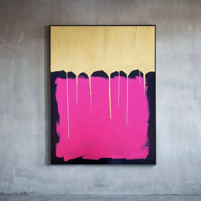 Beste Grote Wall Art Schilderij Schilderij Roze Schilderen Canvas Art Wall Decor Gold Abstract Op Canvas Schilderijen Hand Geschilderd Aparte