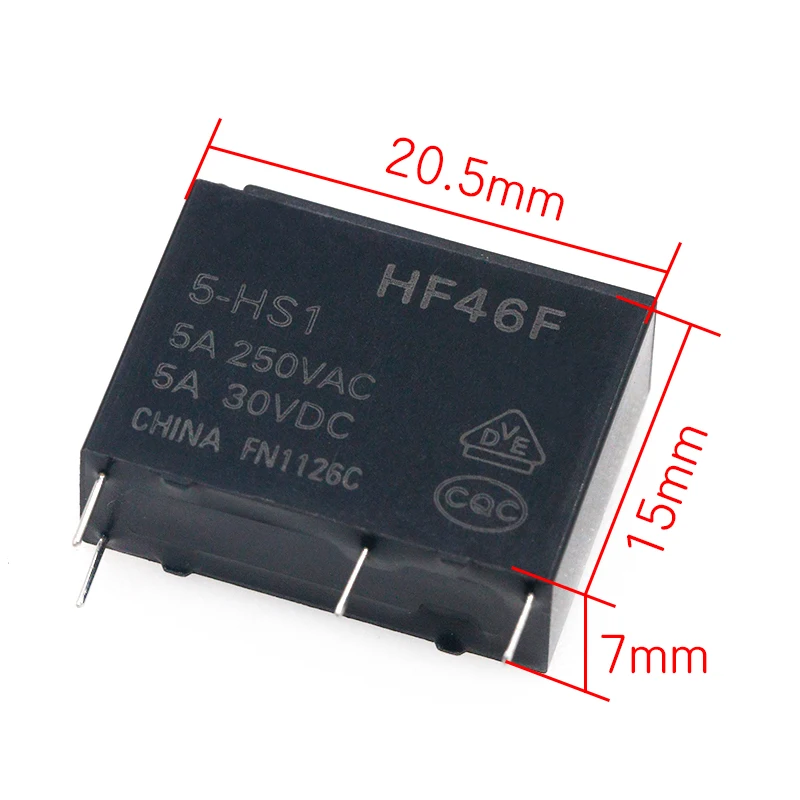 10 шт./лот реле мощности 30 В постоянного тока HF46F-005-HS1 HF46F-012-HS1 HF46F-024-HS1 5-HS1 12-HS1 24-HS1 5A