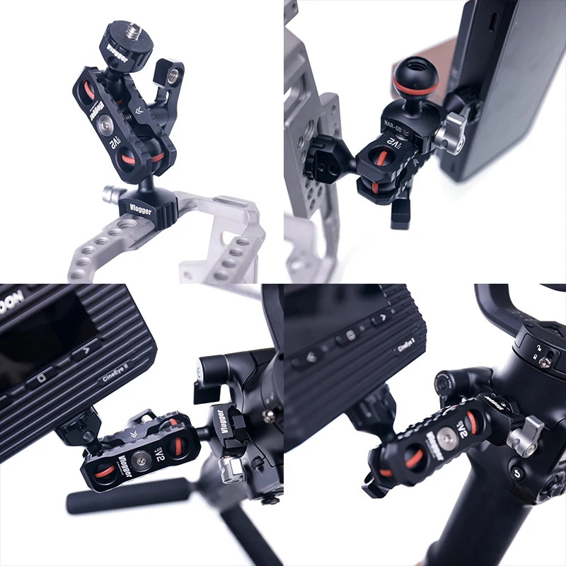 magic arm 14 screw head super clamp ball head bracket monitor mobile phone dslr camera rabbit cage extension butterfly clip kit free global shipping