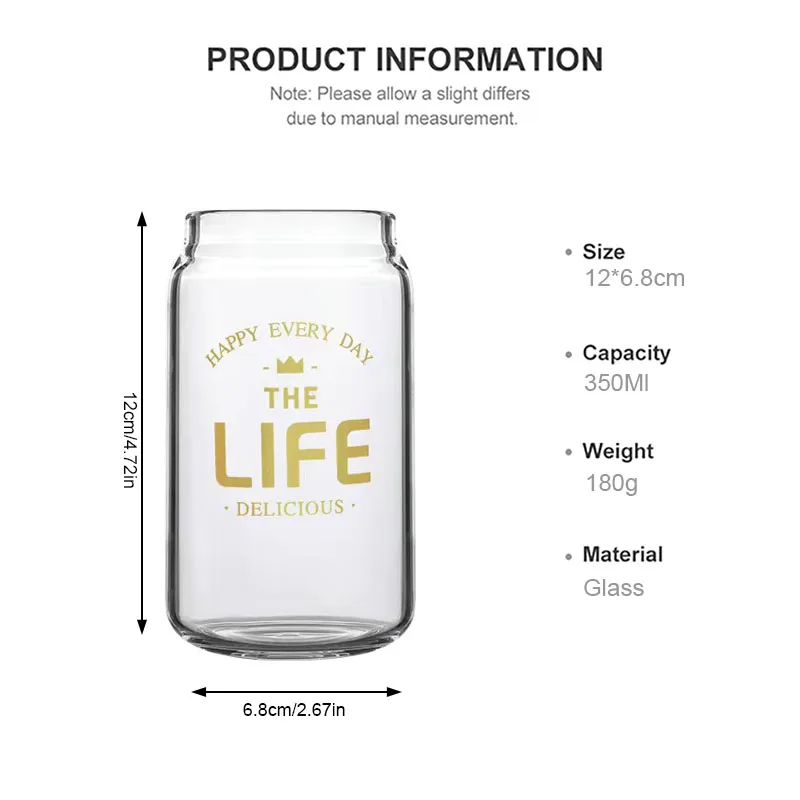 Стеклянная кружка для коктейля YMEEI Cola прозрачная завтрака с золотыми и черными