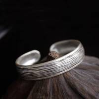 real 925 sterling silver retro fashion opening bangle for women thai handcrafted bracelet trendy party jewelry 2020 gift