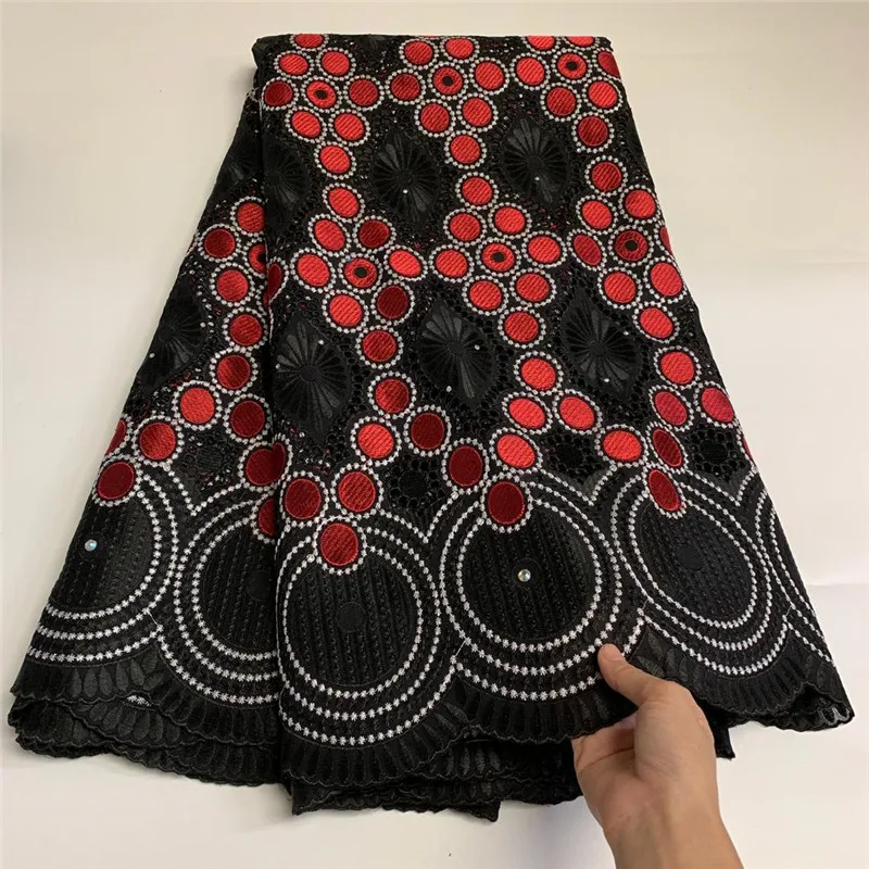 

5 yards Swiss lace fabric 2020 latest stones embroidery African cotton fabrics Swiss voile lace SHIS11024