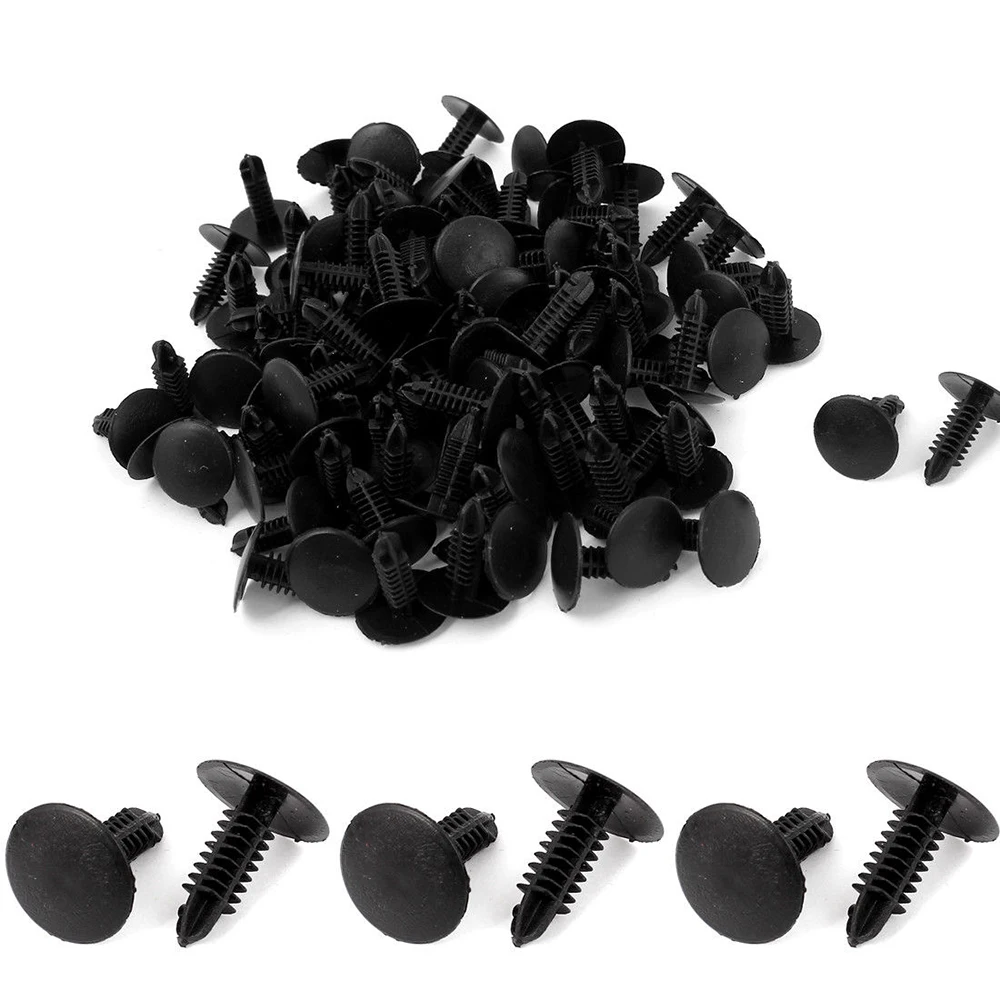 

50 шт. заклепки крепежная Пряжка 6 мм черное отверстие двери автомобиля пластиковый держатель обшивки зажимы