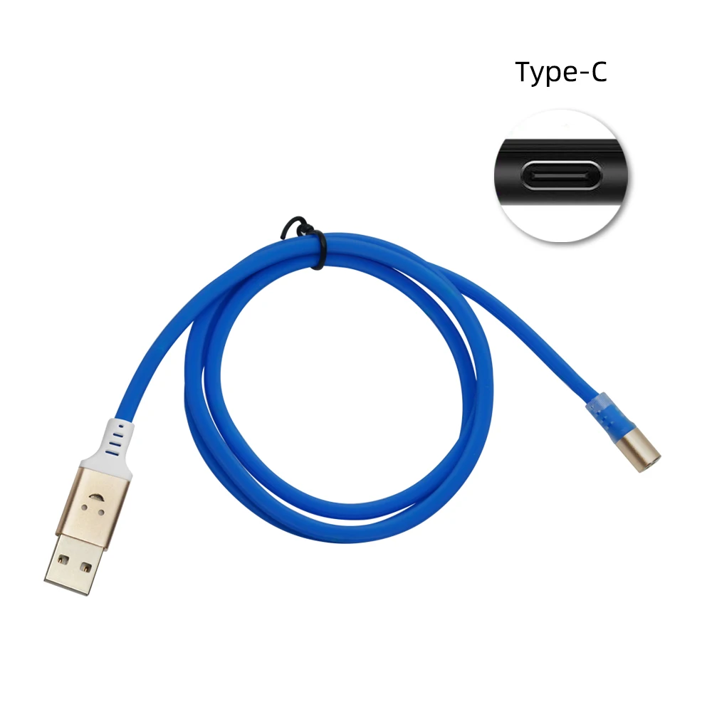 blue 1 plug 1 cable CHAURE для интерфейса c-типа вращающийся на 360 ° и слепой вставляемый кабель для Huaweip30 Интеллектуальный голосовой контроль светодиодный usb-кабель - Цвет: blue 1 plug 1 cable