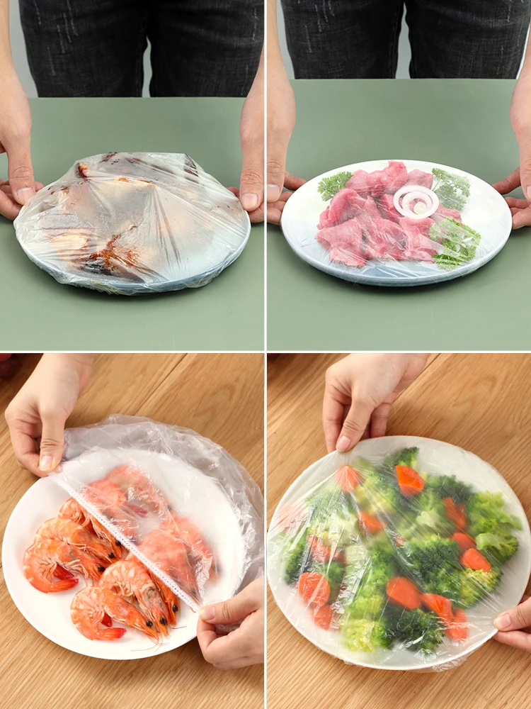 

100 pcs Loose mouth plastic wrap cover for food Leftover rice preservation cover Disposable preservation cover Bowl cover