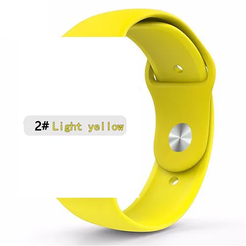 yellow 2 Новые спортивные силиконовые часы для apple watch band 4 44 мм 40 мм(iwatch 5) apple watch 3 2 1 42 мм 38 мм аксессуары для наручных браслетов - Цвет ремешка: yellow 2