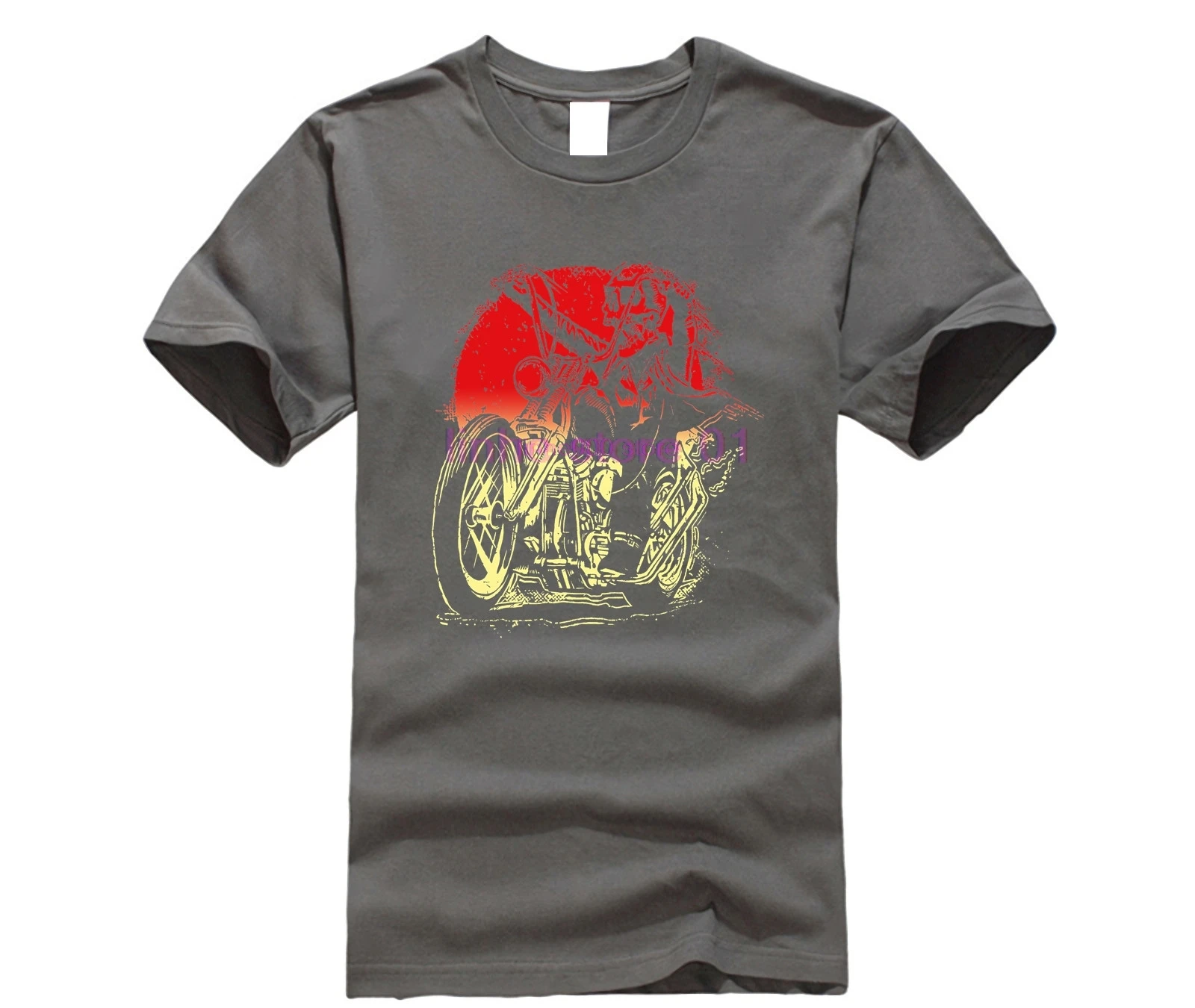 Мужские знаменитый бренд одежды хлопок размера плюс футболка-череп-Байкер